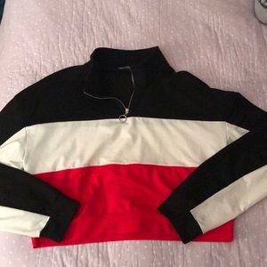 striped cropped sweater